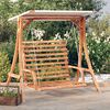 vidaXL Swing Bench with Canopy Solid Wood Spruce with Teak Finish
