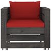 vidaXL 6 Piece Garden Lounge Set with Cushions Grey Impregnated Wood
