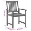 vidaXL Garden Chairs with Cushions 4 pcs Grey Solid Acacia Wood