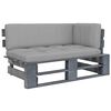 vidaXL Garden Pallet Corner Sofa Grey Impregnated Pinewood