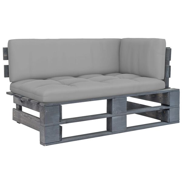 vidaXL Garden Pallet Corner Sofa Grey Impregnated Pinewood