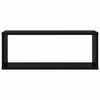 vidaXL Wall Cube Shelf 2 pcs Black 60x15x23 cm Engineered Wood