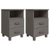 vidaXL Bedside Cabinets HAMAR 2 pcs Light Grey 40x35x62 cm Solid Wood