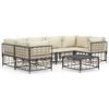 vidaXL 7 Piece Garden Lounge Set with Cushions Anthracite Poly Rattan