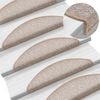 vidaXL Stair Mats 15 pcs 56x17x3 cm Light Brown Half Round