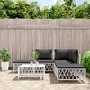 vidaXL 6 Piece Garden Lounge Set with Cushions White Steel