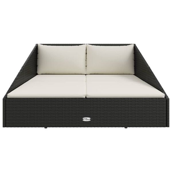 vidaXL Garden Bed Black 110x200 cm Poly Rattan