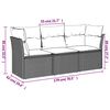 vidaXL 3 Piece Garden Sofa Set with Cushions Grey Poly Rattan