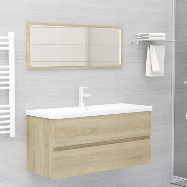 vidaXL Sink Cabinet Sonoma Oak 100x38.5x45 cm Engineered Wood