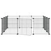 vidaXL 12-Panel Pet Cage with Door Black 35x35 cm Steel