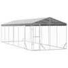 vidaXL Outdoor Dog Kennel with Roof Silver 3x9x2,5 m Galvanised Steel