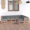 vidaXL 9 Piece Garden Lounge Set with Cushions Solid Pinewood