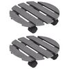 vidaXL Plant Trolleys 2 pcs Grey &Oslash;30x7,5 cm WPC