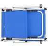 vidaXL Folding Sun Loungers with Roof 2 pcs Aluminium&Textilene Blue