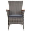 vidaXL 5 Piece Garden Dining Set with Cushions Poly Rattan Grey