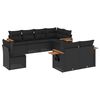 vidaXL Patio Sofa Set 8-Seaters Black