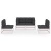 vidaXL 4 Piece Garden Lounge Set with Cushions Solid Pinewood