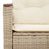 vidaXL Garden Sofa with Cushions 2-Seater Beige Poly Rattan