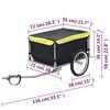 vidaXL Bike Trailer Black and Yellow 65 kg