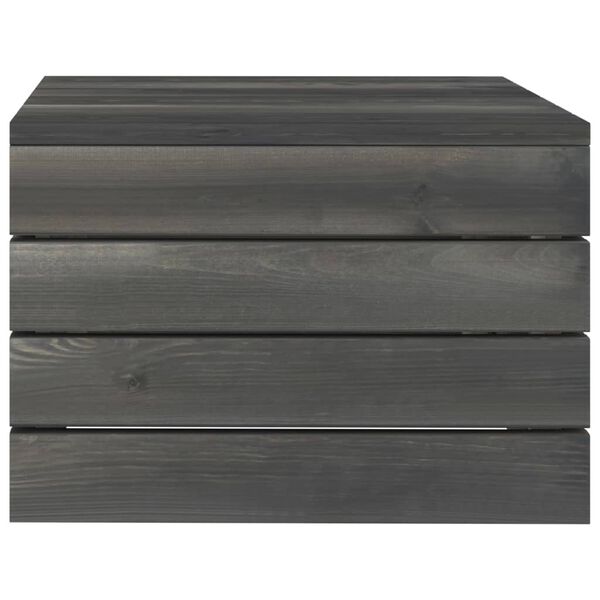 vidaXL Garden Pallet Table Solid Pinewood Dark Grey