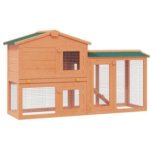 vidaXL Rabbit Hutch | Green | Pine wood | Large | Rabbit Hutch | Rectangular