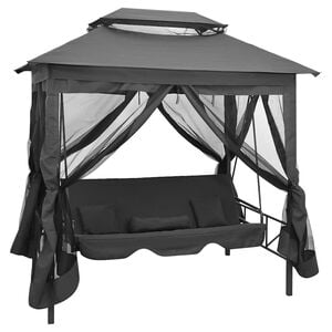 vidaXL Outdoor Convertible Swing Bench with Canopy 220x160x240 cm