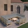 vidaXL 12 Piece Garden Lounge Set with Cushions Solid Pinewood