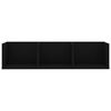 vidaXL CD Wall Shelf Black 75x18x18 cm Engineered Wood