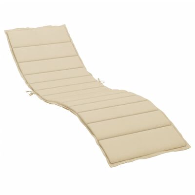 vidaXL Sun Lounger Cushion Beige 200x60x3cm Oxford Fabric