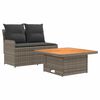 vidaXL Garden Armrest Sofa with Liftup Table 2 Piece PE Rattan
