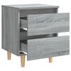 vidaXL Bed Cabinet with Solid Wood Legs Grey Sonoma 40x35x50 cm