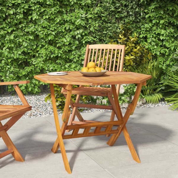 vidaXL Folding Garden Table 90x75 cm Solid Wood Acacia