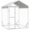 vidaXL Outdoor Dog Kennel with Roof Silver 2x2x2.5 m Galvanised Steel