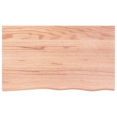 vidaXL Wall Shelf Light Brown 100x60x(2-6) cm Treated Solid Wood Oak