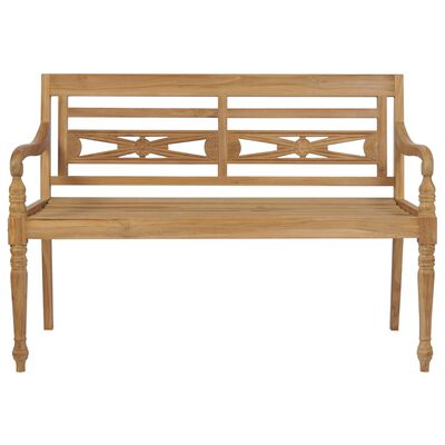vidaXL Batavia Bench with Beige Cushion 120 cm Solid Teak Wood