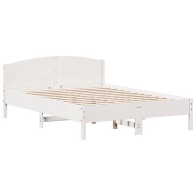 vidaXL Bed Frame with Headboard White 120x200 cm Solid Wood Pine