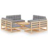 vidaXL 9 Piece Garden Lounge Set with Cushions Solid Pinewood