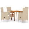 vidaXL 5 Piece Garden Dining Set Beige