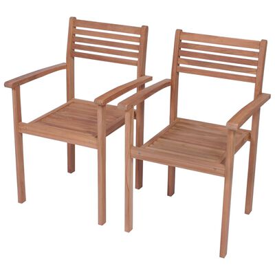 vidaXL Garden Chairs 2 pcs with Bright Green Cushions Solid Teak Wood