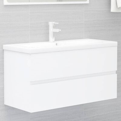 vidaXL Sink Cabinet White 90x38.5x45 cm Engineered Wood