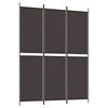 vidaXL 3-Panel Room Divider Brown 150x200 cm Fabric