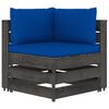 vidaXL 9 Piece Garden Lounge Set with Cushions Grey Impregnated Wood