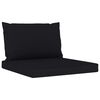 vidaXL 6 Piece Garden Lounge Set Black Cushion Impregnated Pinewood