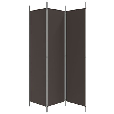 vidaXL 3-Panel Room Divider Brown 150x200 cm Fabric