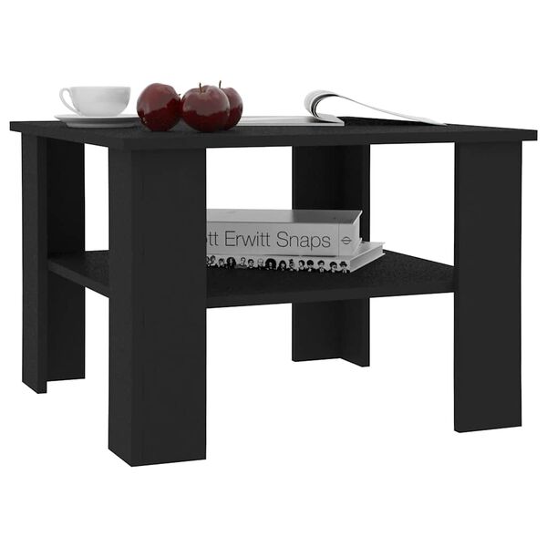vidaXL Coffee Table Black 60x60x42 cm Engineered Wood