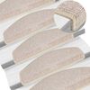 vidaXL Stair Mats 15 pcs 65x24x4 cm Taupe Half Round Large