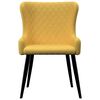 vidaXL Dining Chairs 2 pcs Yellow Fabric