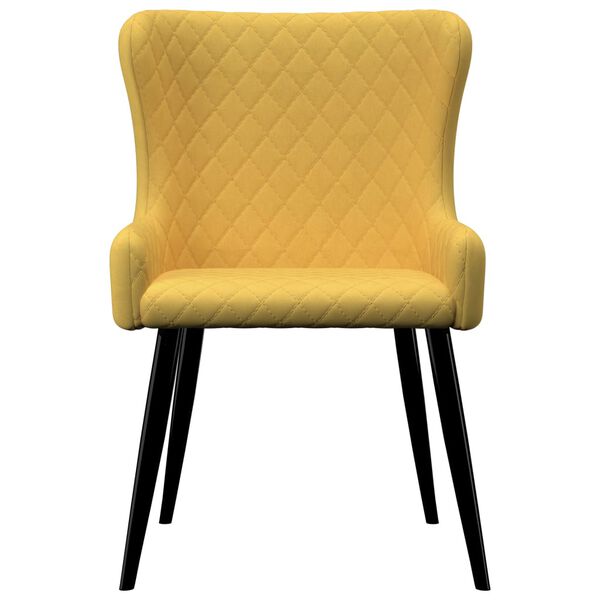 vidaXL Dining Chairs 2 pcs Yellow Fabric