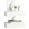 vidaXL Wall-mounted Drawer Shelves 2 pcs White 40x23.5x10 cm MDF