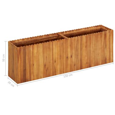 vidaXL Garden Raised Bed 150x30x50 cm Solid Acacia Wood